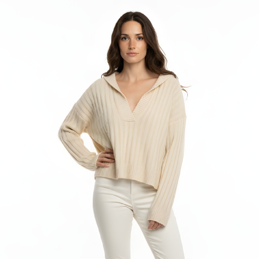 Oversized Light Yellow‎ Sweater by Hippie Rose M